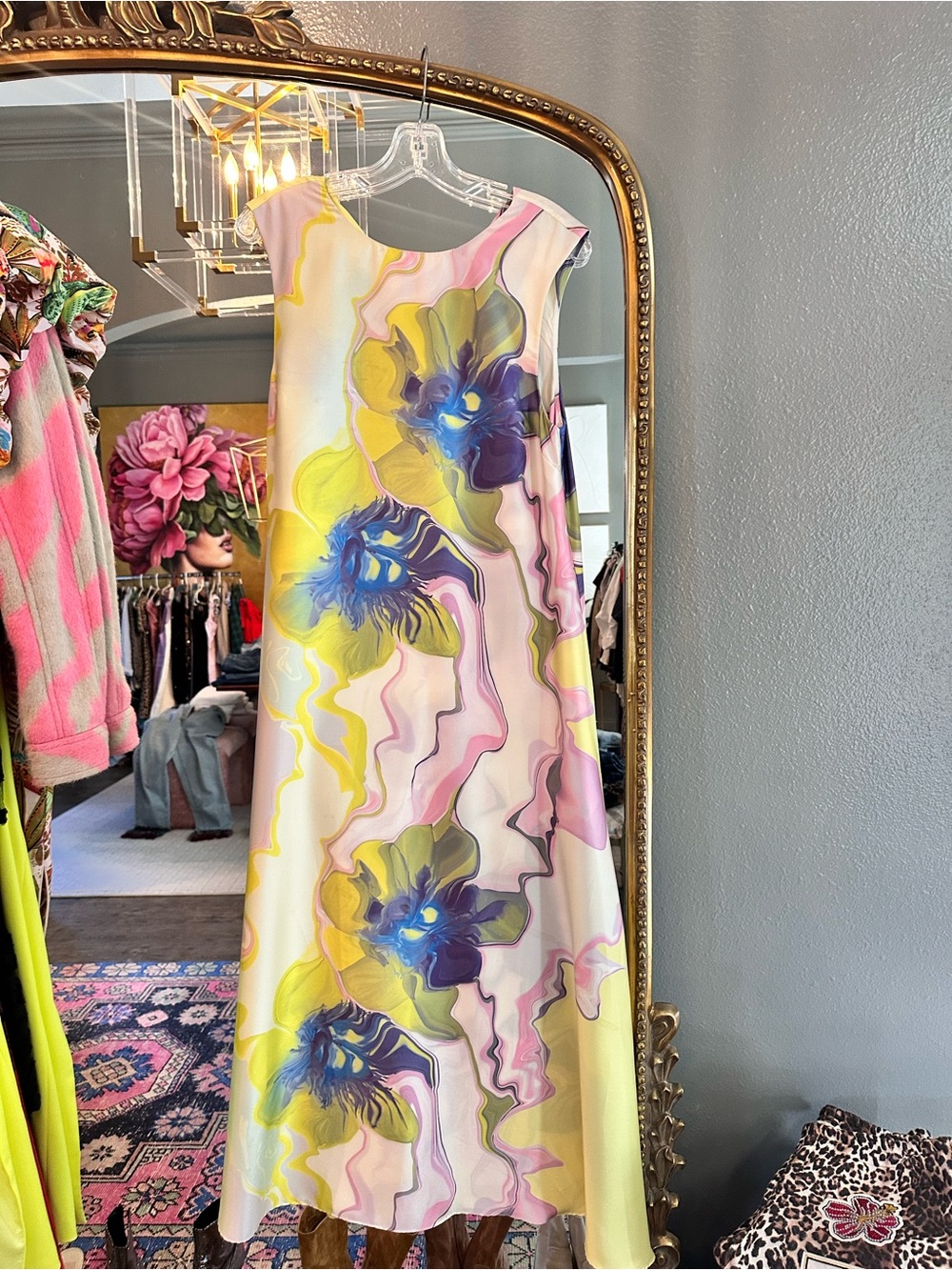Misa yellow colorful maxi dress
